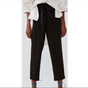 Zara Trf Paper bag tie waist pant